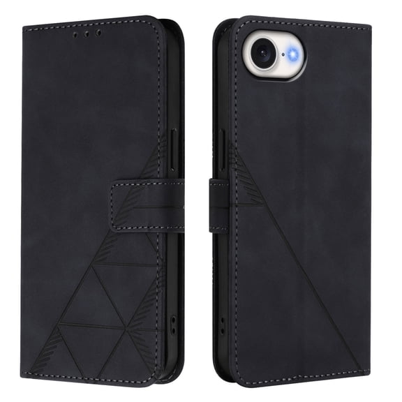 For iPhone 16E Wallet Case, Premium Leather Flip Stand Cards Holder Business Type RFID Blocking Shockproof Phone Case Cover for iPhone 16E Black