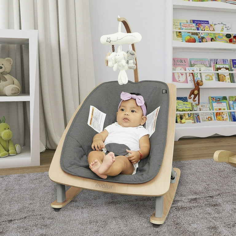 Evolur Tory 2-in-1 Rocker Chair, Gray