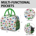 thumbnail image 6 of Womens White Colorful Cartoon Dinosaurs Leaves Pattern Lunch Box for Work,Insulated Lunch Bag for Women,Loncheras Para Mujer,Leakproof Adult Lunch Bag for Work,Beach,Travel,Picnic,Camping, 6 of 7