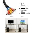 thumbnail image 4 of Black Braided Cable Management Sleeves Wire Loom Tubing Cord Protector Self-Wrapping, 4 of 7