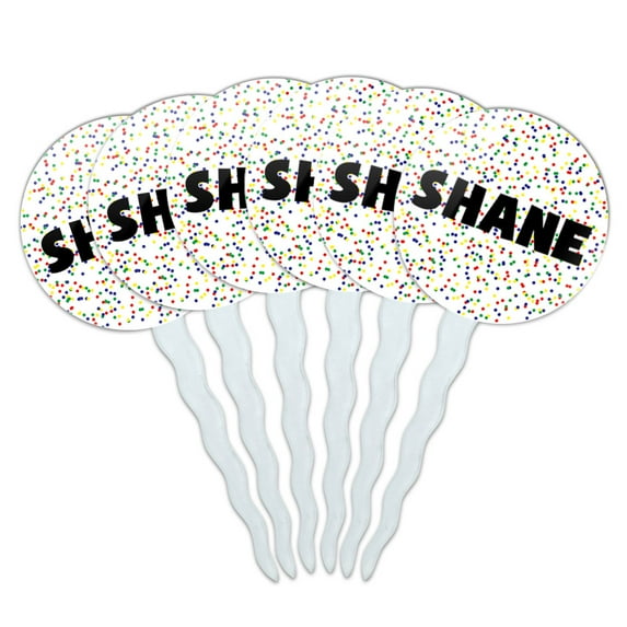 Shane Cupcake Picks Toppers - Set of 6 - Mutlicolored Speckles