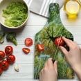 thumbnail image 3 of Tree Cutting Board, Forest in Autumn Green Nature Deciduous Foliage Growth Eco, Decorative Tempered Glass Cutting and Serving Board, Wine Bottle Shape, Dark Brown Pale Green, by Ambesonne, 3 of 5