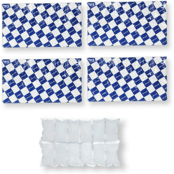 13"x7" 4 Pcs(12 Cells)Reusable Dry Ice Packs for Shipping & Storage - Long Lasting Cold Packs for Lunch Box & Coolers - Ideal for Frozen Food & Drinks