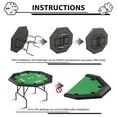 thumbnail image 5 of Luku Octagon Poker Table for 8 Players, Texas Holdem & Blackjack Gaming Table with Collapsible Legs & Cup Holders, 5 of 8