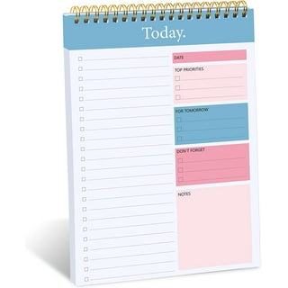Daily Planner Notepad - A5 Calendar, Scheduler, Organizer with Priority, To  Do List, Appointments, Notes, Meals and Water Intake Tracker, 50 Undated