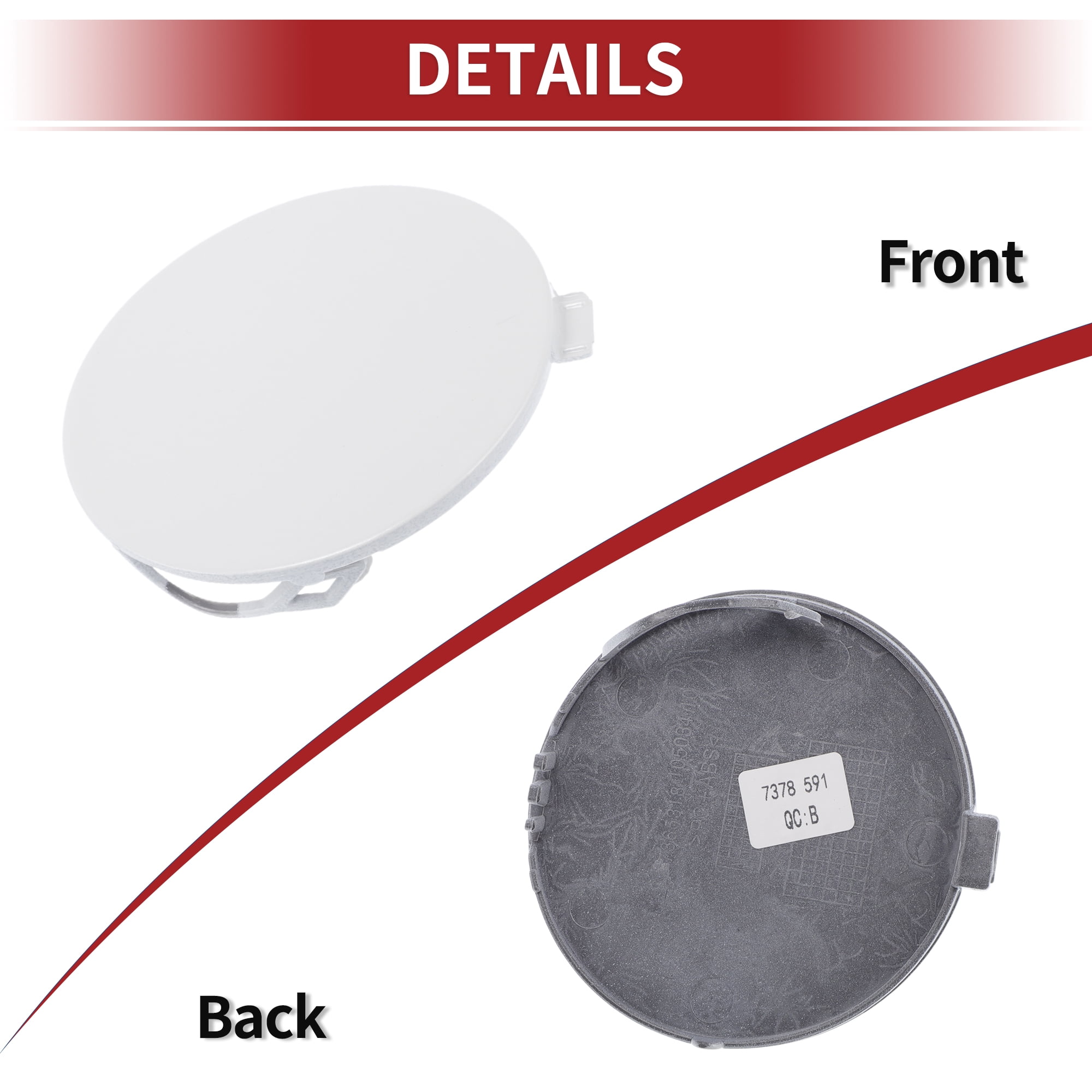 Unique Bargains Tow Hook Cover for BMW X5 F15 2014-2018 White
