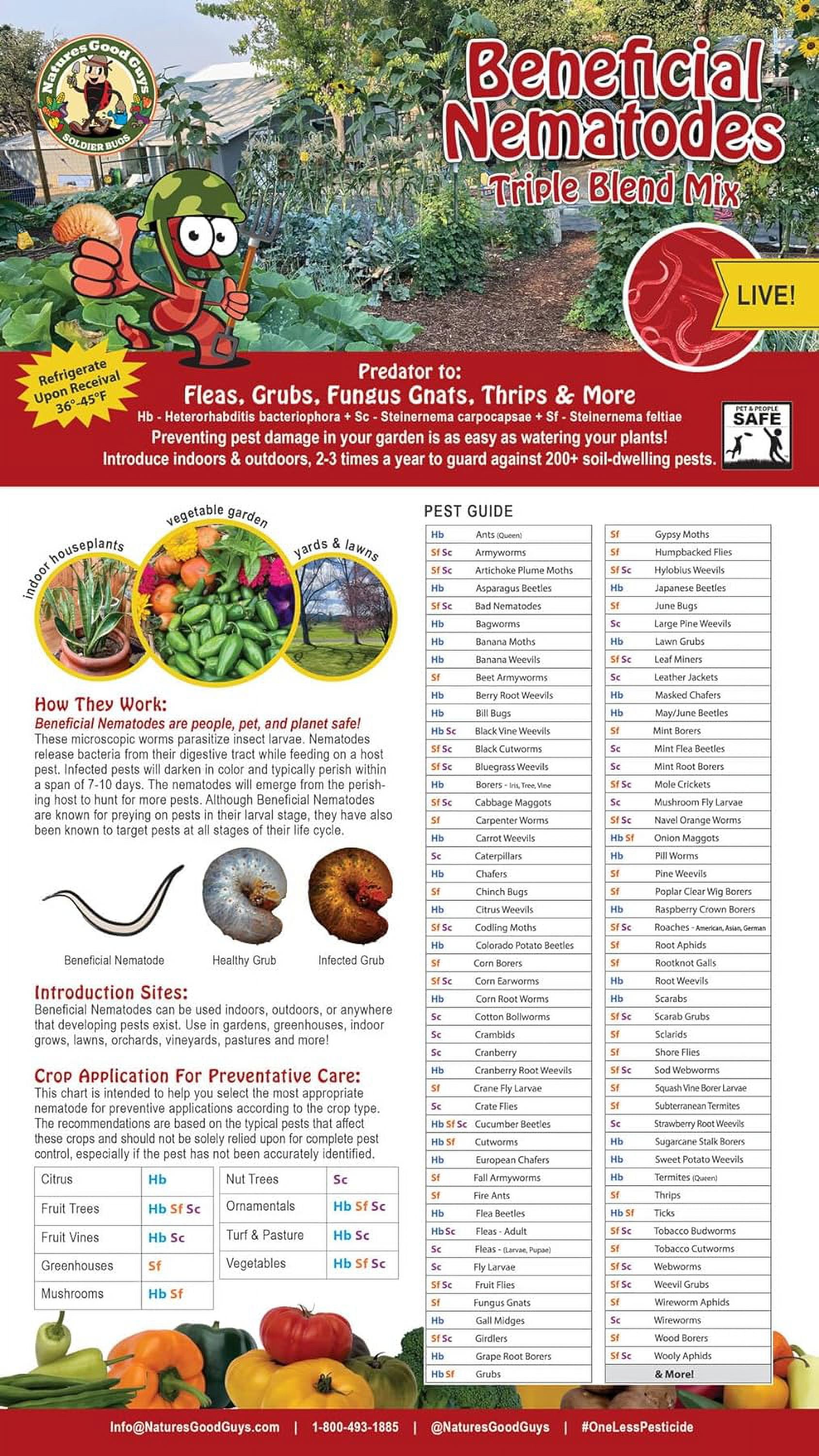 Beneficial Nematodes Triple Blend Pack HB+SC+SF - General Biological (10 Million)