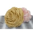 thumbnail image 3 of Beautiful Handmade 3D Rose with Custom Made Fabric Decorative Throw Pillow 16" Round (Gold, Case Only), 3 of 3