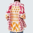 thumbnail image 2 of Colorful Sweaters for Women Button Down Collar Oversized Sweater Coats Y2k Fall Fashion Outfit Rose  size, 2 of 4