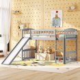 thumbnail image 4 of Bellemave Wood Twin Size Low Loft Bed with Slide, Kids Loft Bed Frame for Boys & Girls (Gray), 4 of 10