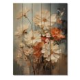 thumbnail image 3 of Designart "White Blue Seasonal Flowers love expression" Floral Print on Natural Pine Wood, 3 of 5