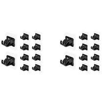 20PCS Self Adhesive Curtain Rod Holders No Drill Curtain Rods Brackets No Drilling Nail Free Adjustable Hooks -1,20 x Curtain Rod Holders,Black