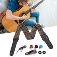 thumbnail image 3 of 1 Ensemble de Sangles de Guitare Style Ethnique Réglable Broderie Antidérapant Support de Charge Brodé Sangle de Guitare Instrument de Musique, 3 of 7
