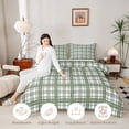 thumbnail image 3 of Manfei Green White Plaid Twin Comforter Sets,Vintage Check Bedding Set,Light Gray Reversible,2 Pieces,1 Comforter and 1 Pillowcase,2 Pieces,1 Comforter and 1 Pillowcase, 3 of 7