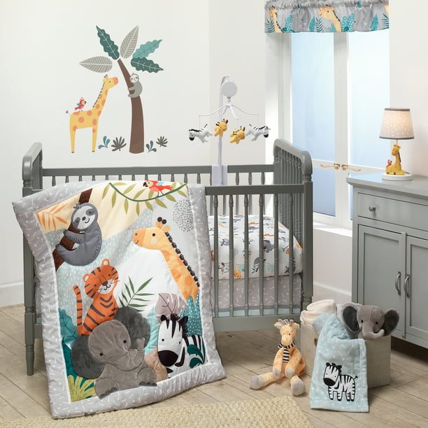 Bedtime Originals Mighty Jungle Animals 3-Piece Baby Nursery Crib ...