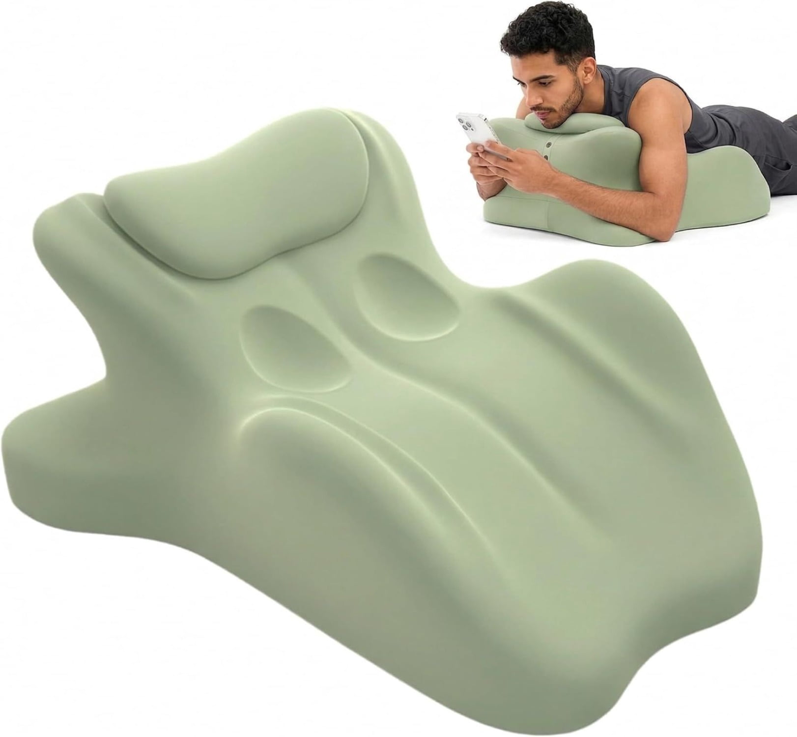 Wedge Pillow Memory Foam 27 Degree Angled Support Multi Position for Waist Neck Reading Relax