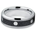 thumbnail image 2 of Carbon Fiber Tungsten Ring Tungsten Carbide Ring Screw Design 8mm Tungsten Band Men & Women Comfort Fit, 2 of 3