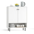 thumbnail image 1 of Gymax Buffet Bahut Armoire de Cuisine à 2 Portes Armoire de Rangement avec Tablette Ajustable, 1 of 10