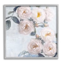 Stupell Delicate Pink Roses Arrangement Botanical & Floral Painting Gray Framed Art Print Wall Art
