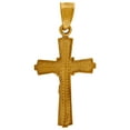 thumbnail image 2 of 10k Gold Dc Unisex Cross Crucifix Height 25.4mm X Width 12.6mm Religious Charm Pendant Necklace Pendant for Women, 2 of 2