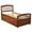 Walnut, variant on Twin Size Wood Platform Bed Frame with 6 Storage Drawers, Headboard and 10 Slats