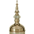 thumbnail image 4 of CosmoLiving by Cosmopolitan 22", 19"H Gold Metal Decorative Jars with Finial Lids and Iridescent Glass, 2-Pieces, 4 of 11