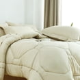 thumbnail image 4 of HIG 8 PCS Modern Comforter Set with Sheets All Season Bed in a Bag, Camel, King Size, 4 of 9