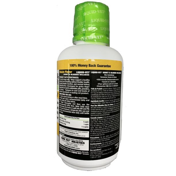 Liquid-Vet Supplment Bien-tre Rein et Vessie pour Chiens, Saveur Bacon,  473 ml (16 fl oz) - Walmart.ca