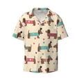 thumbnail image 5 of Daiia Dachshund Dog Puppy Men's Linen Shirts Short Sleeve Casual Shirts Button Down Shirt for Men Beach Summer Wedding Shirt-Large, 5 of 6