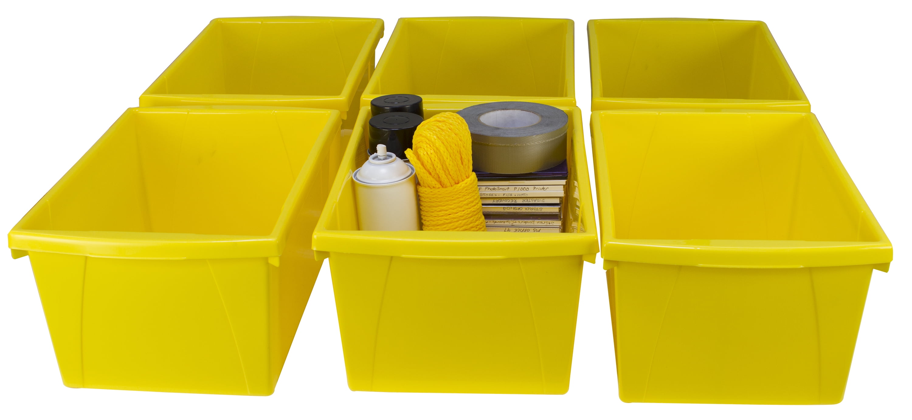 Centrex Plastics 5 Gal. Storage Bin with Snap Fit Lid, Black/Yellow  (6-Pack) 540013-6 - The Home Depot