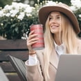 thumbnail image 5 of 20oz Coffee Tumblers Red Christmas Folk Pattern Stainless Steel Vacuum Insulated Travel Tumbler Coffee Cups Mug with Lid and Straw with Cleaning Brush for Cold & Hot Drinks, 5 of 5