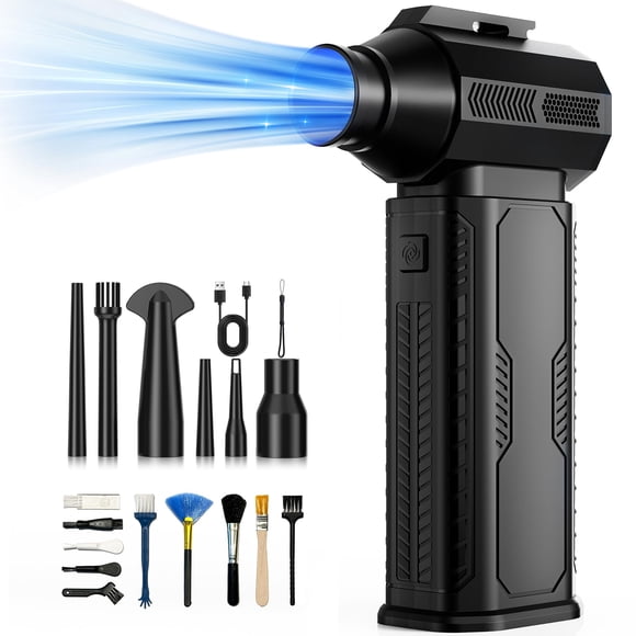 ZOAIVR Compressed Air Duster, 130,000RPM Ultra-Powerful Cordless Electric Air Duster with Rechargeable Battery, 4-Gear Adjustable Air Blower for Keyb