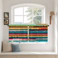 thumbnail image 3 of Colorful Striped Tier Curtains, Modern Abstract Art Retro Light Filtering Kitchen Curtains, 2Pcs Rod Pocket Half Window Treatments Panels for Sink Cafe Cabinet Camper 27.5x36 Inches, 3 of 9