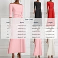 thumbnail image 3 of Ayolanni Belted Women’s Fall Dress 3/4 Sleeve Crew Neck Off the Shoulder Solid Long A-Line Dress Work Fitted Formal Sundress Black L, 3 of 7