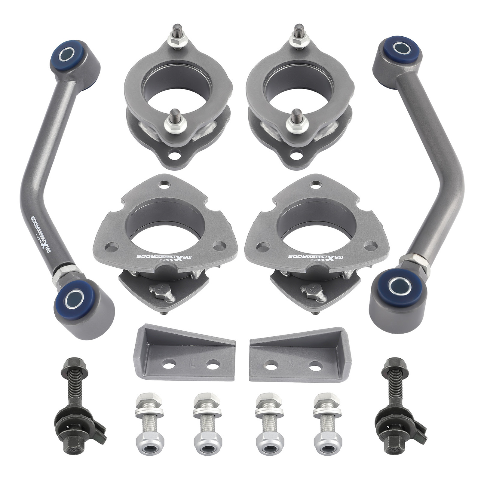 MaXpeedingrods Front 2" Rear 2" Lift Kit for Jeep Compass Patriot MK 2007-2017, Lift Spacers with Alignment Control Arms and Camber Bolts