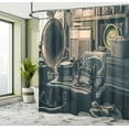 thumbnail image 5 of Ambesonne Antique Shower Curtain, Old Store Gramophone, 69"Wx70"L, Sepia, 5 of 5