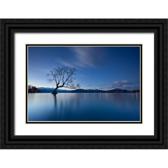 Zhang, Yan 14x11 Black Ornate Wood Framed with Double Matting Museum Art Print Titled - Wanaka Twilight