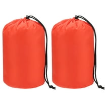 Uxcell 2-Pack Stuff Sack, 5 x 10 Inch Waterproof Storage Sacks Drawstring Ultralight for Backpacking [Orange]