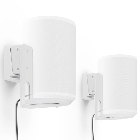 PUTORSEN Speaker Wall Mount for Sonos Era 100,Tilt & Swivel Speaker Shelf Bracket for Better Audio Enjoyment,Hold up to 6.6lbs (2 Pack White)