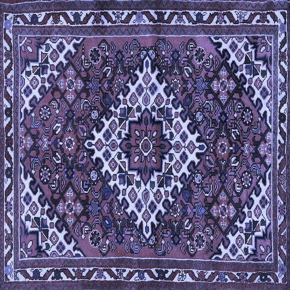 Ahgly Company Indoor Square Persian Blue Traditional Area Rugs, 7' Square