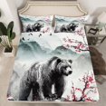 thumbnail image 2 of Homewish Safari Bear 4 Pieces Queen Sheet Sets for Teens Boys Girls,Japanese Style Ultra Soft Flat Sheet,Chic Floral Sakura Queen Fitted Sheet,Luxury Bedroom Decor, 2 of 7