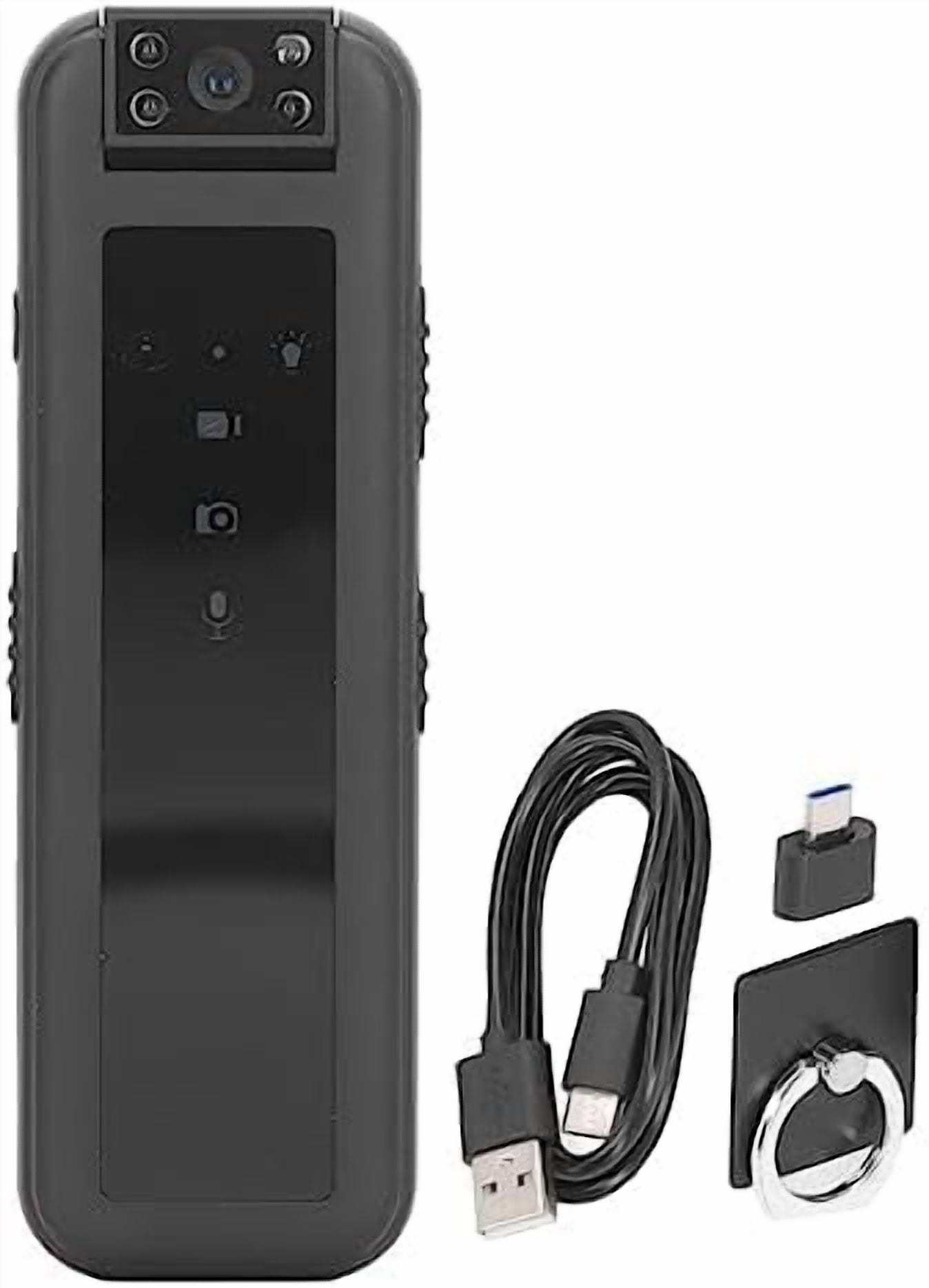 Body Camera with Audio and Video Recording, Mini Video Recorder with Night Vision, 1080P 180° Rotating Lens, Handheld Video Camera for Walking, Riding, Outdoors, and Home Use