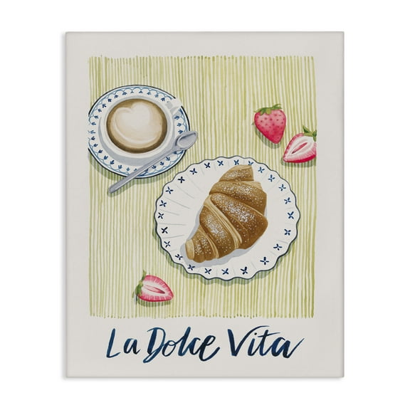 Stupell Industries La Dolce Vita Brunch Food & Beverage Painting Wrapped Canvas Art Print Wall Art, 16 x 20