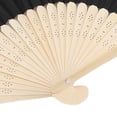 thumbnail image 3 of Riousery Folding Hand Fan 8.27 inches / 21 cm Blank Silk Fabric Bamboo Folded Hand Fan for Wedding Daily Use Black, 3 of 9
