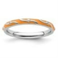 thumbnail image 5 of Auriga Fine Jewelry 925 Sterling Silver Orange Enamel Ring for Women Size- 6, 5 of 6