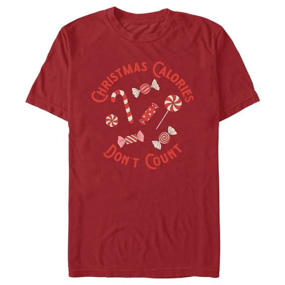 Men's Lost Gods Christmas Calories Don't Count Graphic Tee Cardinal X Large