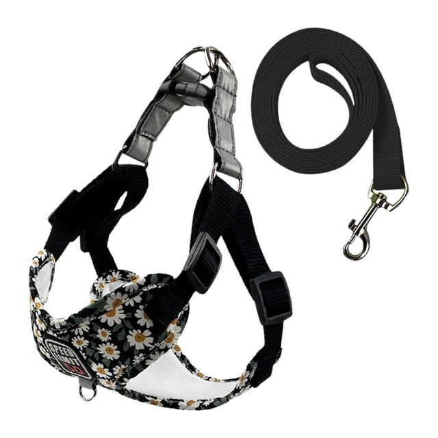 Conjunto de arnés y correa para perro, chaleco reflectante , cómodo y transpirable para perro, arnés acolchado para , viajar, caminar Negro Talla S Sunnimix Arnés de chaleco para cachorros