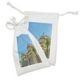 thumbnail image 2 of Sicily Fabric Pouch Set of 2, Teatro Massimo in Palermo Architecture with Palm Trees Art History Photo, Small Drawstring Bag for Toiletries Masks and Favors, 9" x 6", Multicolor, by Ambesonne, 2 of 2