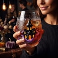 thumbnail image 5 of Halloween Stemless Wine Tumbler, Spooky Haunted House Ghost Black Cat Pumpkin Carriage Glass Cup, Indoor Outdoor Halloween Decorations, Clear Cocktail Drinkware for Party Table Decor Holiday Gift, 5 of 8