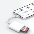 thumbnail image 1 of Sd Card Reader for iPhone iPad Camera, Dual Card Slot Memory Card Reader Supports SD and TF Card Trail Camera Viewer Sd Card Adapter Portable Micro Sd Card Reader, 1 of 8